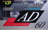 Compact Cassette TDK AD 60 "AD-60R" Type I Normal 1991 Japan