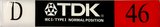 Compact Cassette TDK D 46 Type I Normal 1988 North America
