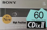 Compact Cassette Sony CDix II 60 Type II Chrome 1989 Japan