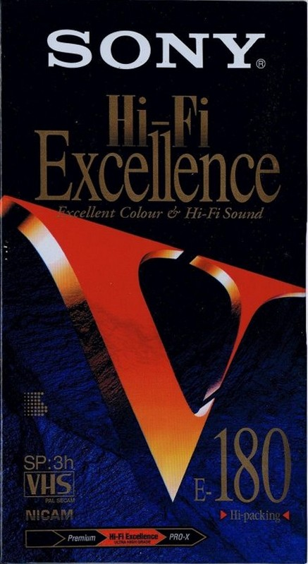 VHS, Video Home System Sony Hi-Fi Excellence 180 Type I Normal 1996 Europe