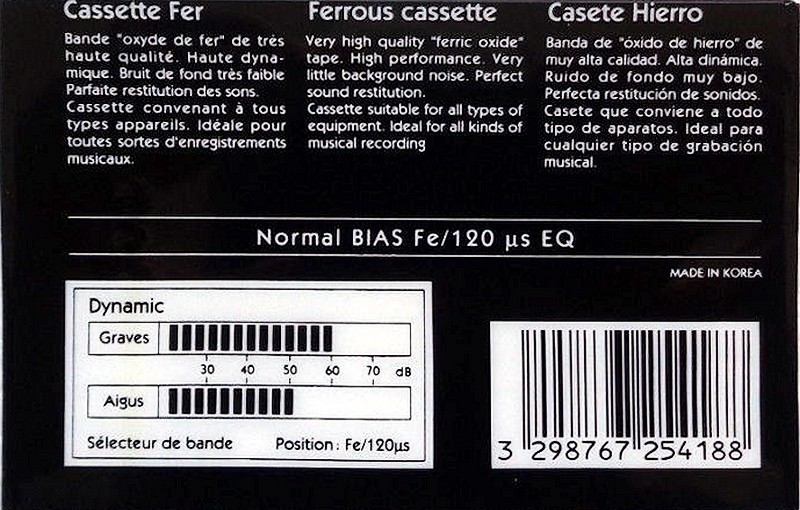 Compact Cassette Exel 60 Type I Normal 1998 Europe
