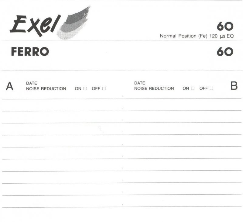 Compact Cassette Exel 60 Type I Normal 1998 Europe