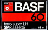 Compact Cassette BASF Ferro Super LH 60 "Small Window" Type I Normal 1977 Europe