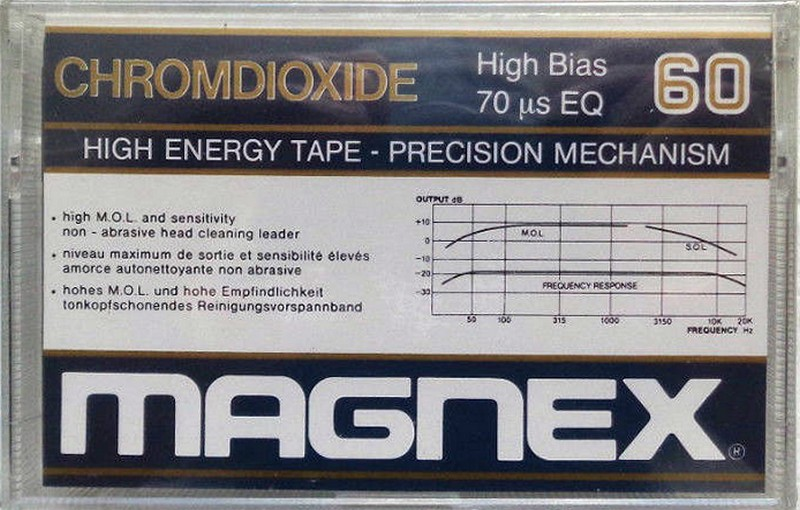 Compact Cassette Magnex 60 Type II Chrome 1983 Europe