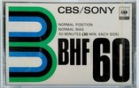 Compact Cassette CBS / Sony BHF 60 Type I Normal 1973 Japan