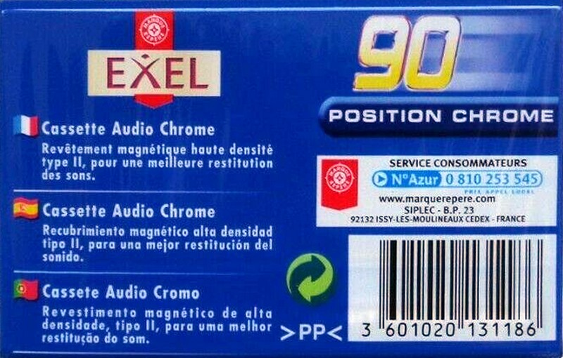 Compact Cassette Exel 90 Type II Chrome Europe
