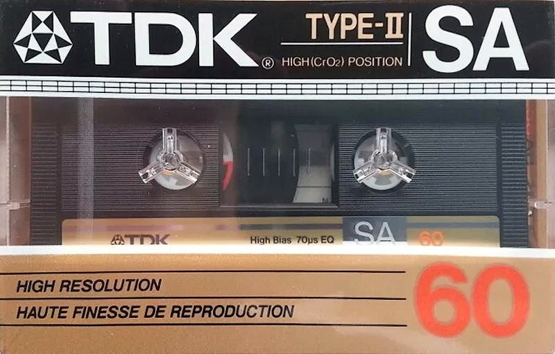 Compact Cassette TDK SA 60 Type II Chrome 1987 North America
