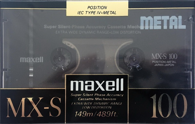 Compact Cassette Maxell MX-S 100 Type IV Metal 1990 USA
