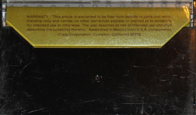 Compact Cassette Craig 60 Type I Normal Mexico