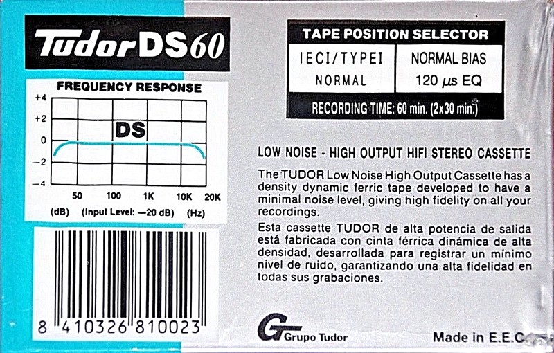 Compact Cassette Tudor DS 60 Type I Normal 1985 Spain