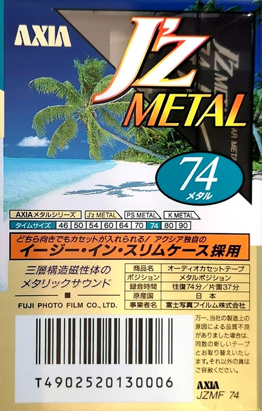 Compact Cassette AXIA J`z Metal 74 "JZMF 74" Type IV Metal 1996 Japan