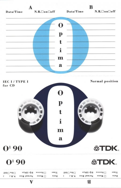 Compact Cassette TDK Optima 90 "O1" Type I Normal 1997 Europe