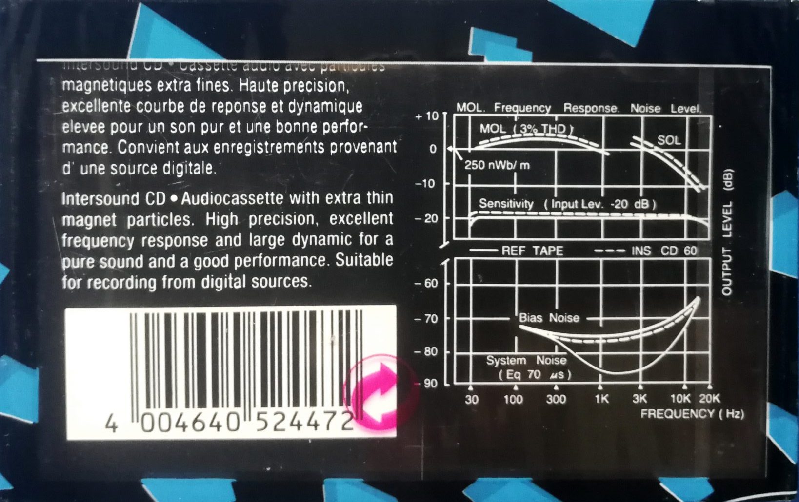 Compact Cassette Intersound CD 90 Type II Chrome 1990 Europe