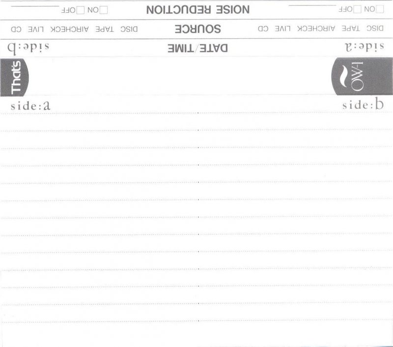 Compact Cassette Thats OW-1 50 Type I Normal 1991 Japan