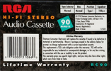 Compact Cassette RCA 90 Type I Normal 1998 USA