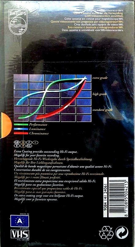 VHS, Video Home System Philips X-HG 240 Type I Normal 1998 Europe