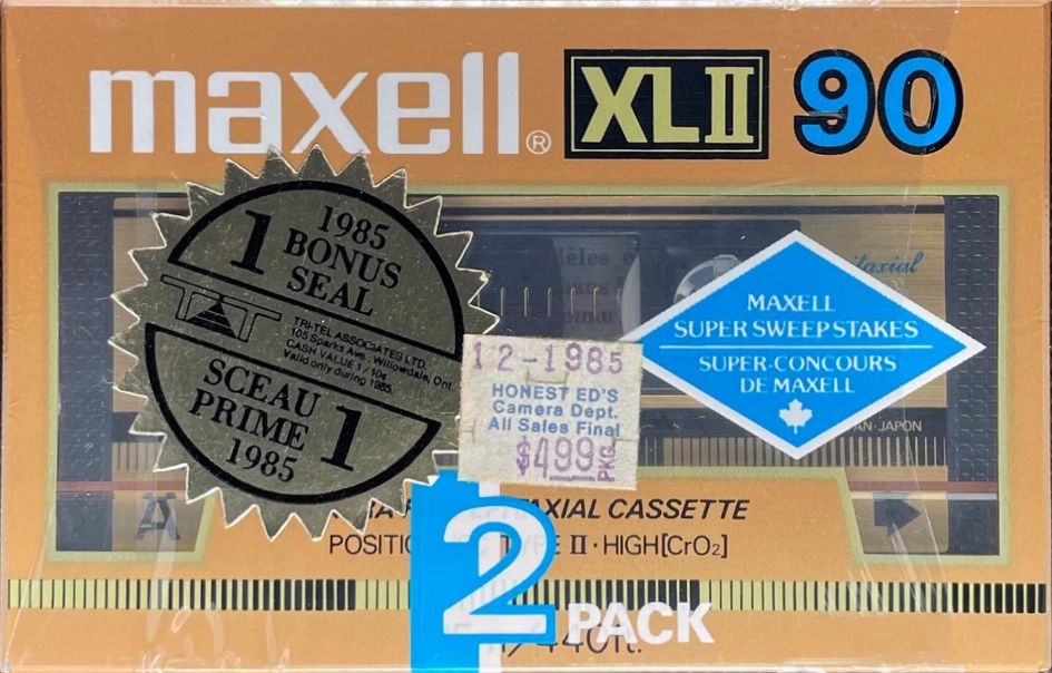 2 pack Maxell XLII 90 Type II Chrome 1985 North America