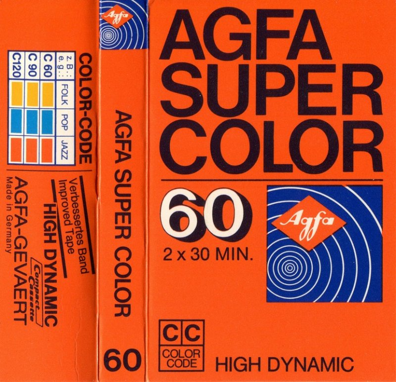 Compact Cassette AGFA SUPER COLOR 60 Type I Normal 1975 Europe