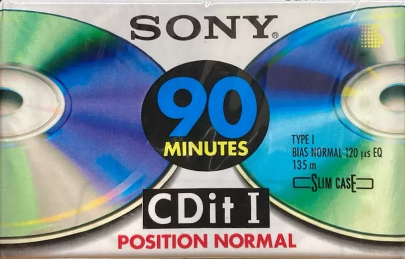 Compact Cassette Sony CDit I 90 Type I Normal 1992 North America