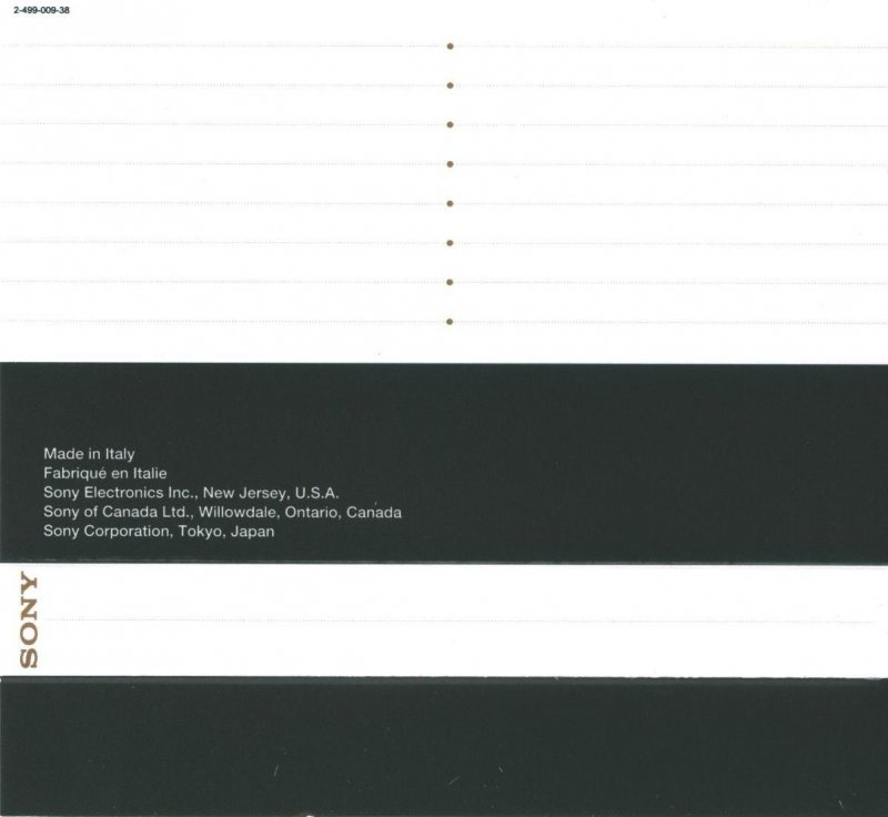 Compact Cassette Sony Metal SR 100 Type IV Metal 1996 North America