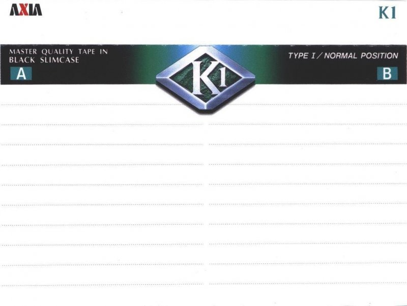 Compact Cassette AXIA K1 60 "K1C 60" Type I Normal 1997 Japan