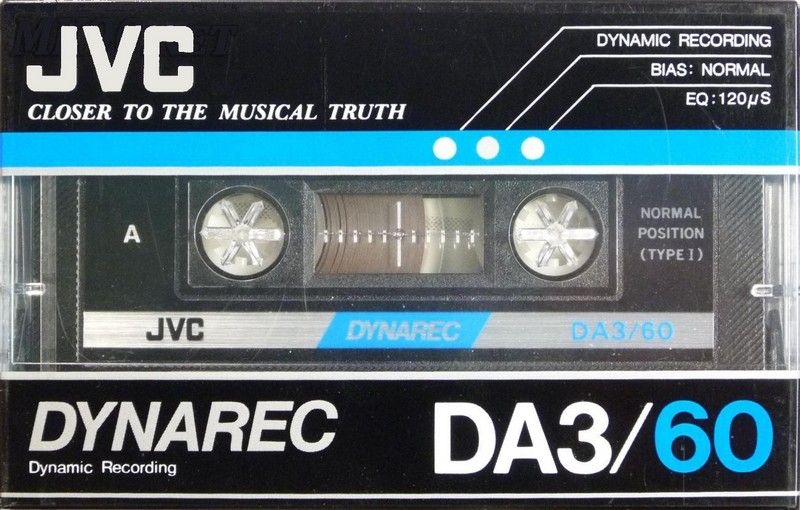 Compact Cassette JVC Dynarec DA3 60 Type I Normal 1983 Worldwide