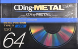 Compact Cassette TDK CDing Metal 64 "CDM-64A" Type IV Metal 1993 Japan