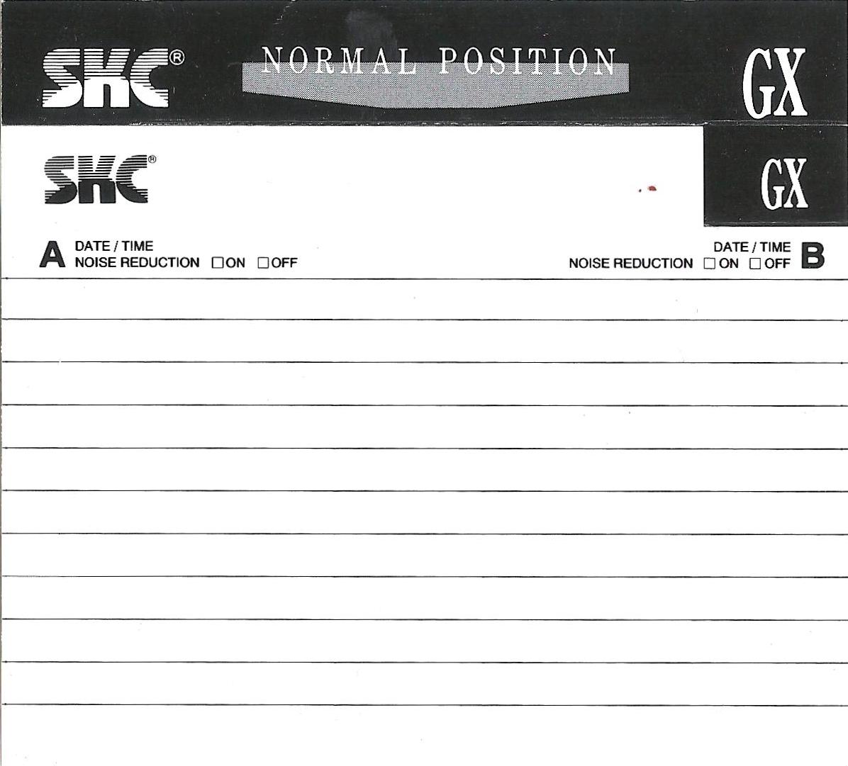 Compact Cassette SKC GX 90 Type I Normal 1995 Europe
