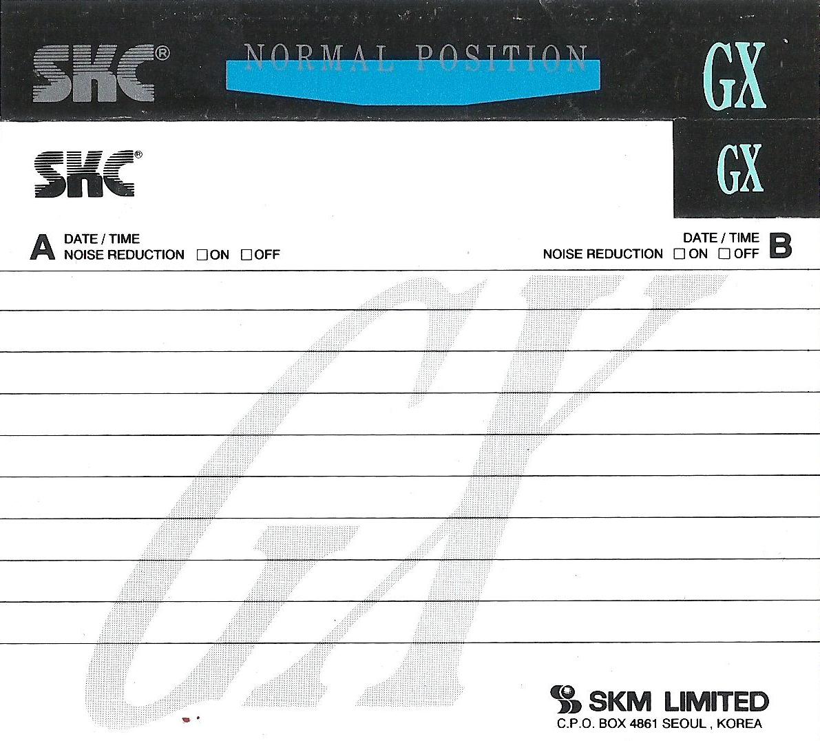 Compact Cassette SKC GX 90 Type I Normal 1995 Europe