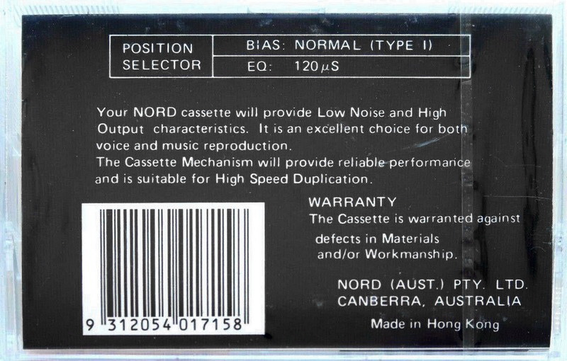 Compact Cassette Nord BC 90 Type I Normal Australia