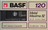 Compact Cassette BASF Metal Maxima IV 120 Type IV Metal 1988 Europe