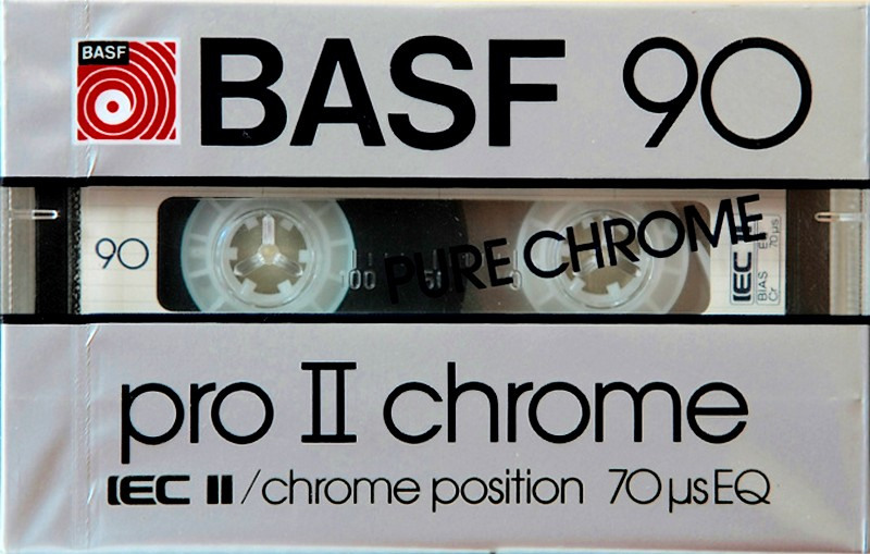 Compact Cassette BASF Pro II Chrome 90 "PRO II-CR" Type II Chrome 1981 USA