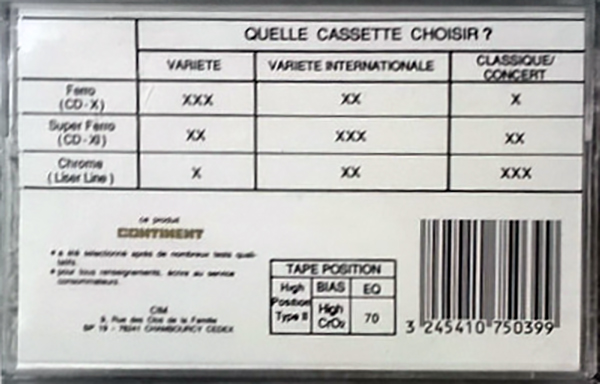 2 pack Continent / Continente 60 "Laser Line" Type II Chrome France