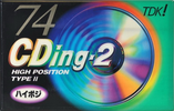 Compact Cassette TDK CDing 2 74 "CD2-74G" Type II Chrome 1996 Japan