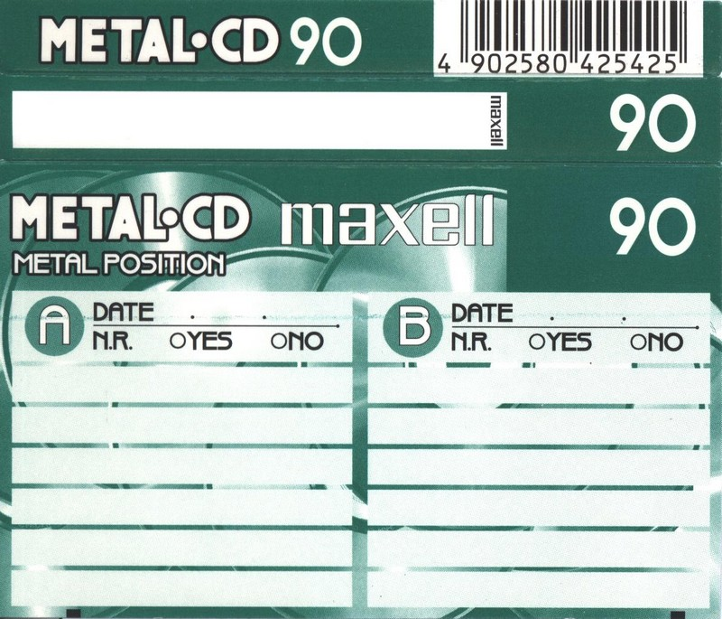 Compact Cassette Maxell Metal CD 90 Type IV Metal 1998 Europe