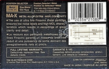 Compact Cassette TDK MA-X 90 Type IV Metal 1986 North America