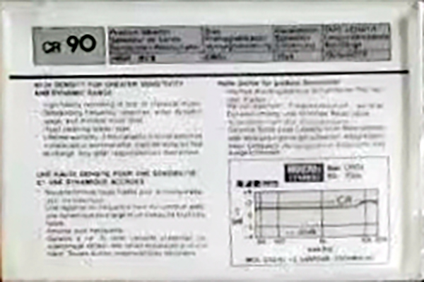 Compact Cassette Kamichi CR 90 Type II Chrome Europe