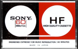 Compact Cassette Sony HF 60 Type I Normal 1972 USA