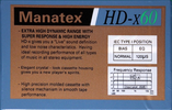 Compact Cassette Manatex HD-x 60 Type I Normal Hong Kong