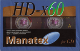 Compact Cassette Manatex HD-x 60 Type I Normal Hong Kong