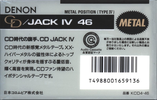 Compact Cassette Denon CD JACK IV 46 "KCD4-46" Type IV Metal 1990 Japan