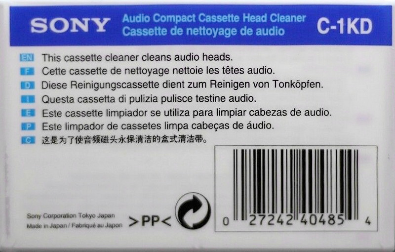 Compact Cassette Sony "C-1KD" Cleaning Cassette USA