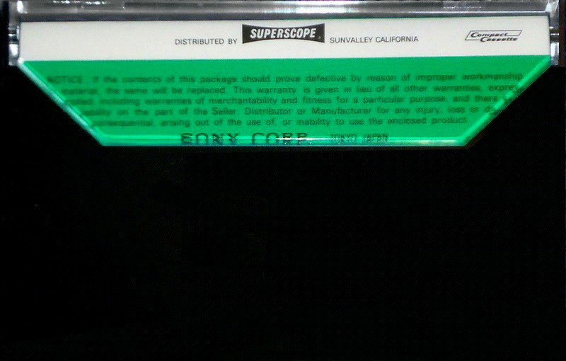 Compact Cassette Sony 90+2 Type I Normal 1974 USA