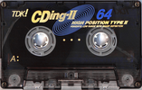 Compact Cassette TDK CDing 2 64 "CD2-64F" Type II Chrome 1994 Japan