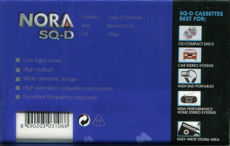 Compact Cassette Nora SQ-D 90 Type I Normal 1997 Turkey