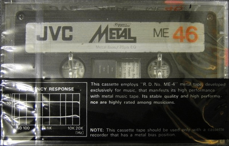 Compact Cassette JVC Metal / ME 46 "ME46" Type IV Metal 1981 USA