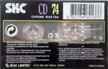 Compact Cassette SKC CD 74 Type II Chrome 1999 Europe