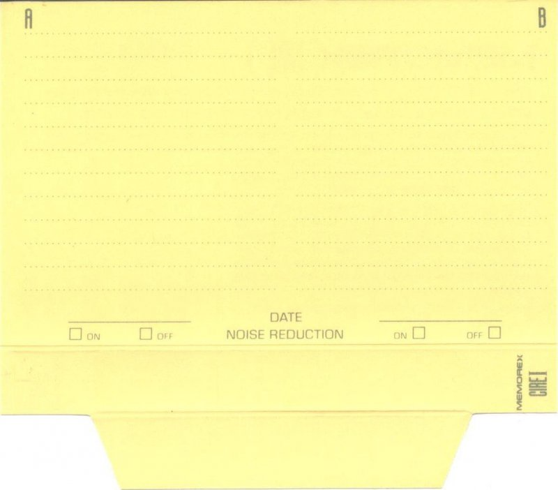 Compact Cassette Memorex Cire I 100 Type I Normal 1991 USA