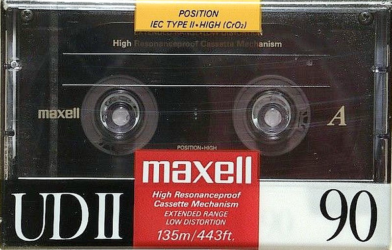 Compact Cassette Maxell UDII / UD2 90 Type II Chrome 1989 USA