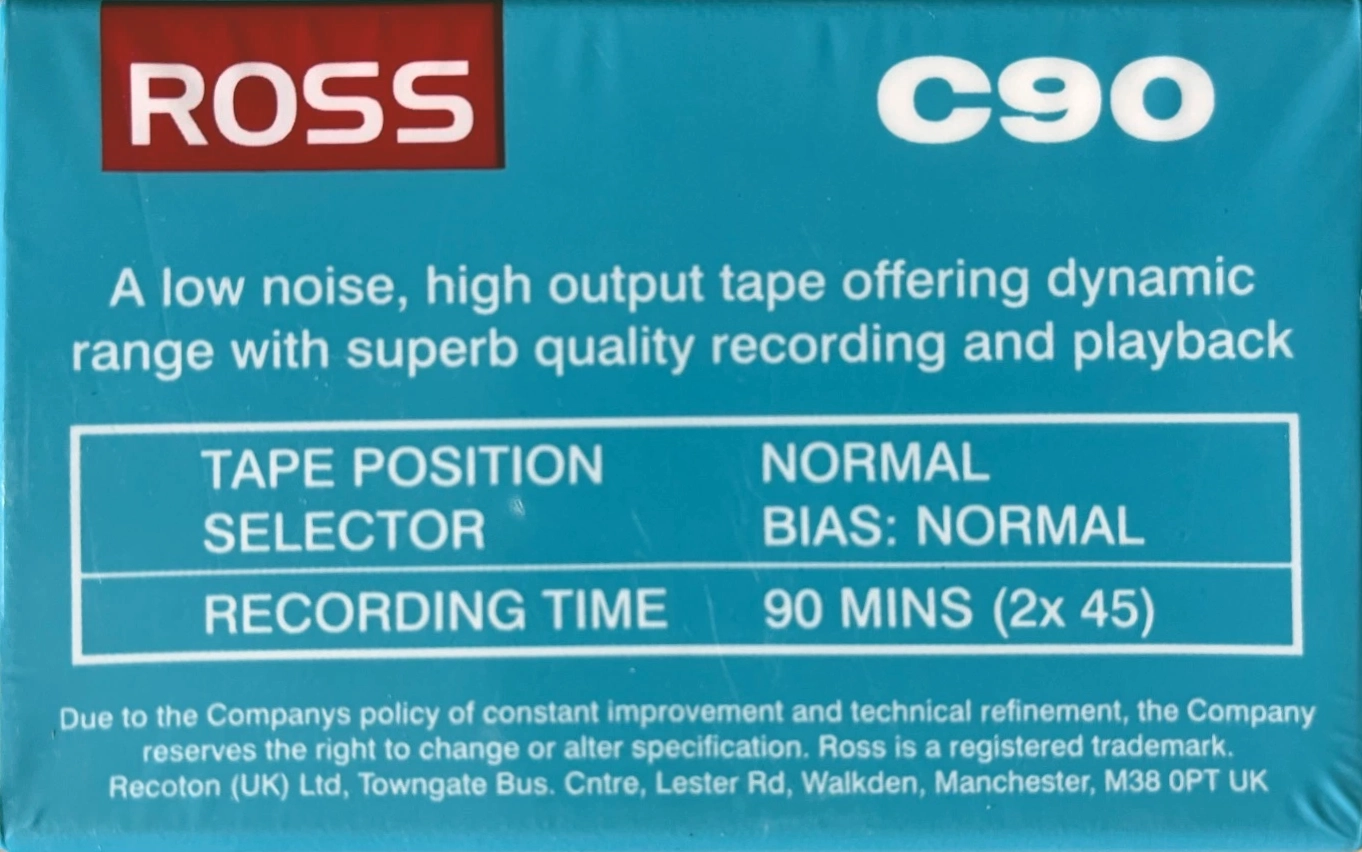 Compact Cassette Ross 90 Type I Normal UK